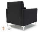 Office furniture roselle-90cm-wide-armchair-in-warwick-dolly-fabric-with-socket Dynamic  Matt Black Colour Marmalade 