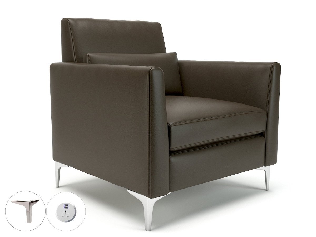 Office furniture roselle-90cm-wide-armchair-in-cristina-marrone-ultima-faux-leather-with-socket Dynamic   Colour  