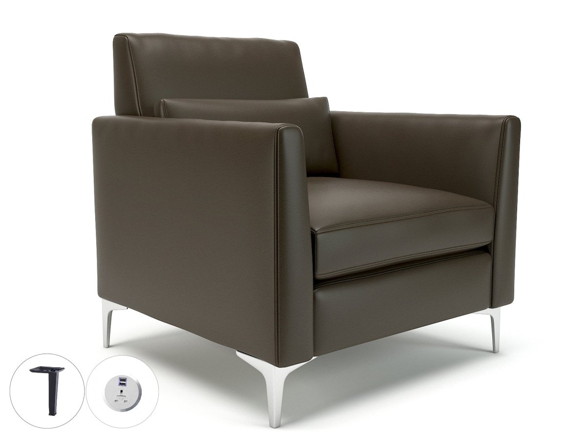 Office furniture roselle-90cm-wide-armchair-in-cristina-marrone-ultima-faux-leather-with-socket Dynamic   Colour  