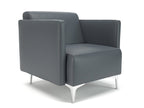 Office Armchair Napa Slim Arm 75cm Wide Armchair in  Ultima Faux Leather Chrome Colour Atlantic 