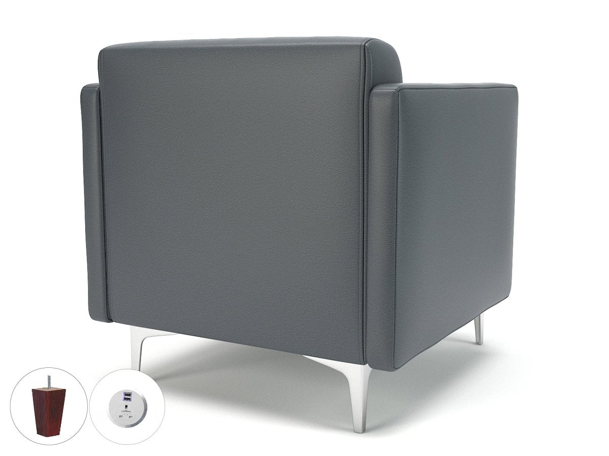 napa-slim-arm-75cm-wide-armchair-in-cristina-marrone-ultima-faux-leather-with-socket Dynamic  Chrome Colour Chilli 