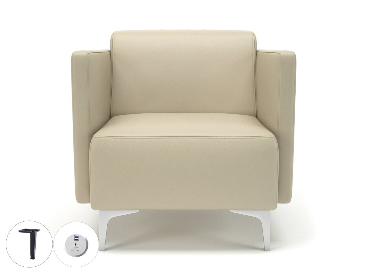 napa-slim-arm-75cm-wide-armchair-in-cristina-marrone-ultima-faux-leather-with-socket Dynamic  Chrome Colour Mocha 