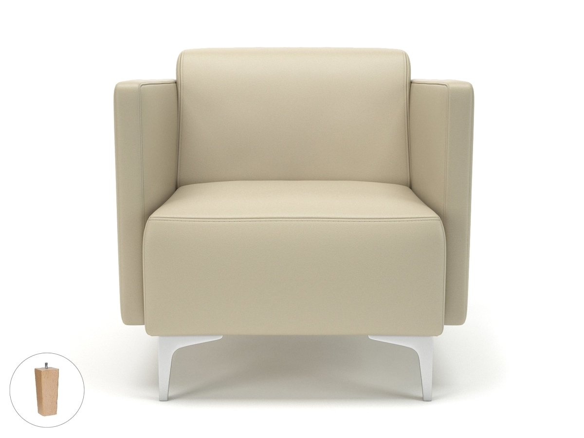 napa-slim-arm-75cm-wide-armchair-in-cristina-marrone-ultima-faux-leather Dynamic  Light Wood Colour Steel 