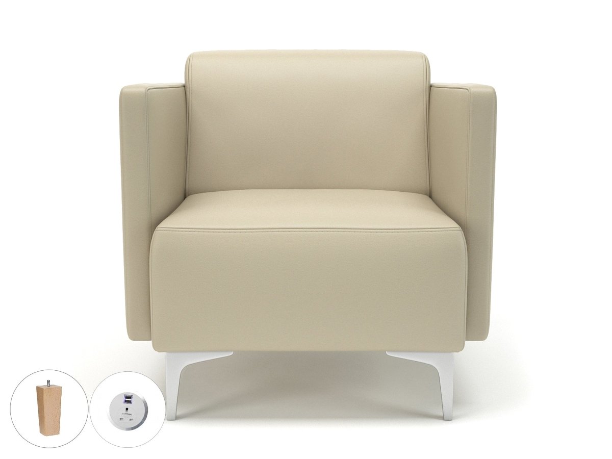 napa-slim-arm-75cm-wide-armchair-in-cristina-marrone-ultima-faux-leather-with-socket Dynamic  Light Wood Colour Steel 