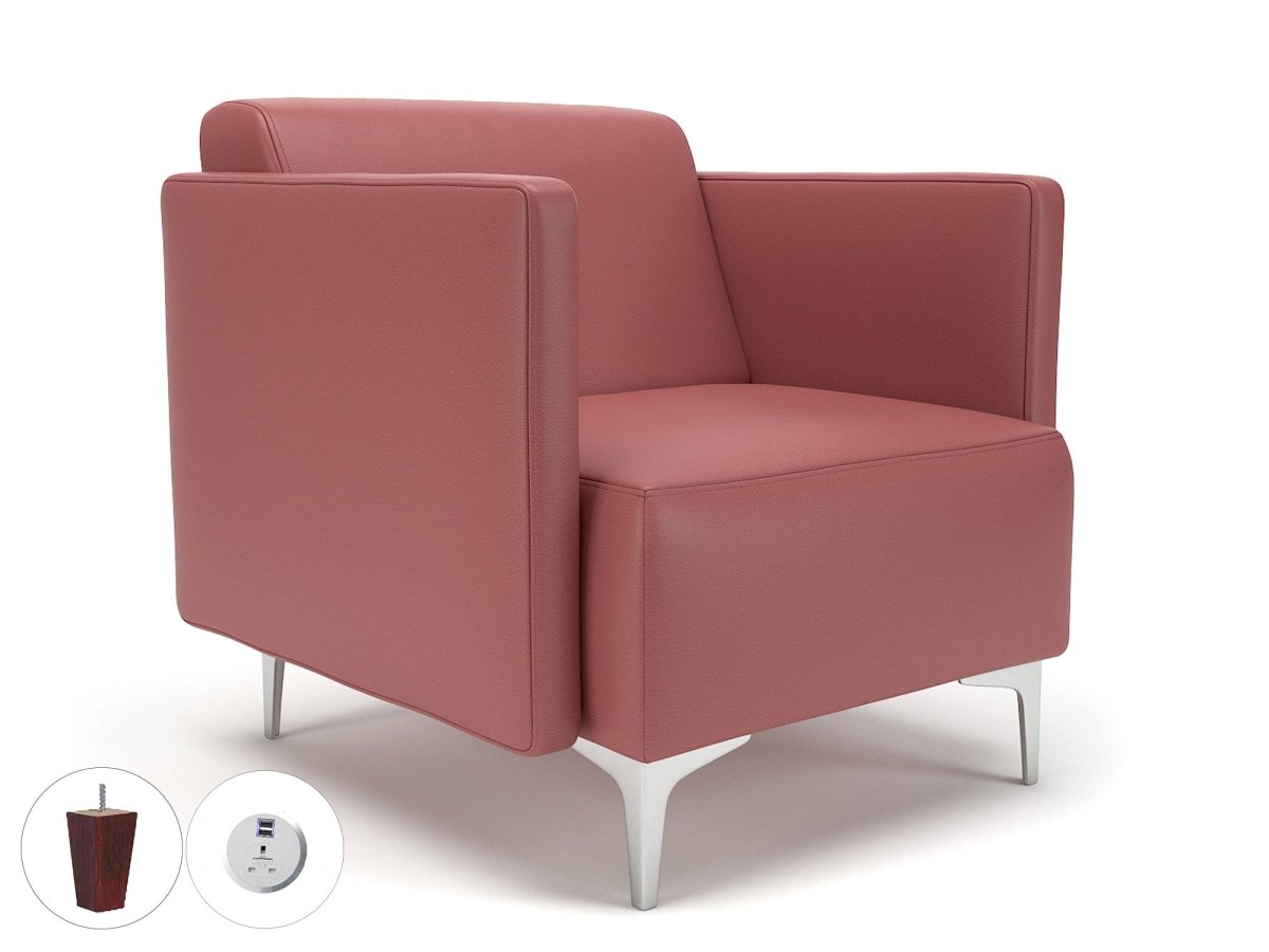 Office furniture napa-slim-arm-75cm-wide-armchair-in-cristina-marrone-ultima-faux-leather-with-socket Dynamic   Colour  