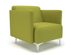 Office Armchair Napa Slim Arm 75cm Wide Armchair in Warwick Dolly Fabric Chrome Colour Citron 
