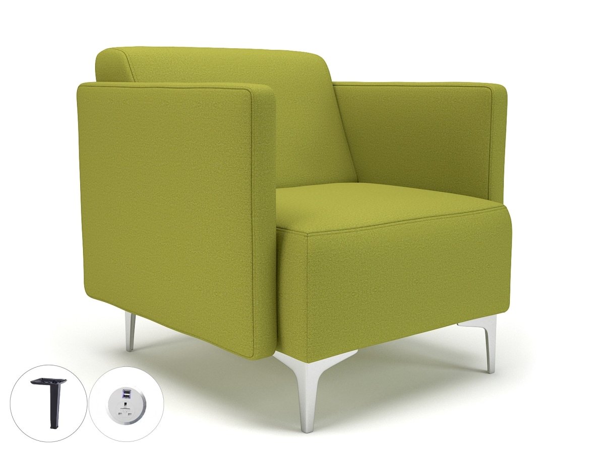 Office furniture napa-slim-arm-75cm-wide-armchair-in-warwick-dolly-fabric-with-socket Dynamic  Matt Black Colour Citron 