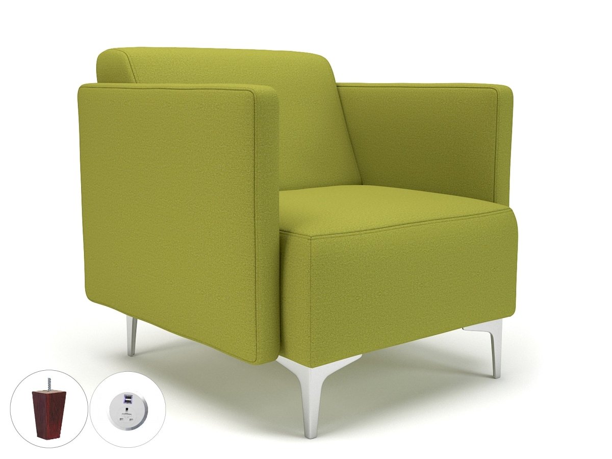 Office furniture napa-slim-arm-75cm-wide-armchair-in-warwick-dolly-fabric-with-socket Dynamic  Light Wood Colour Denim 