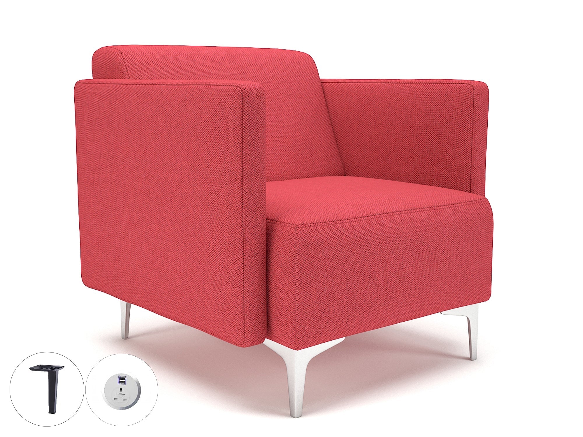 Office furniture napa-slim-arm-75cm-wide-armchair-in-camira-era-fabric-with-socket Dynamic  Matt Black Colour Cycle 