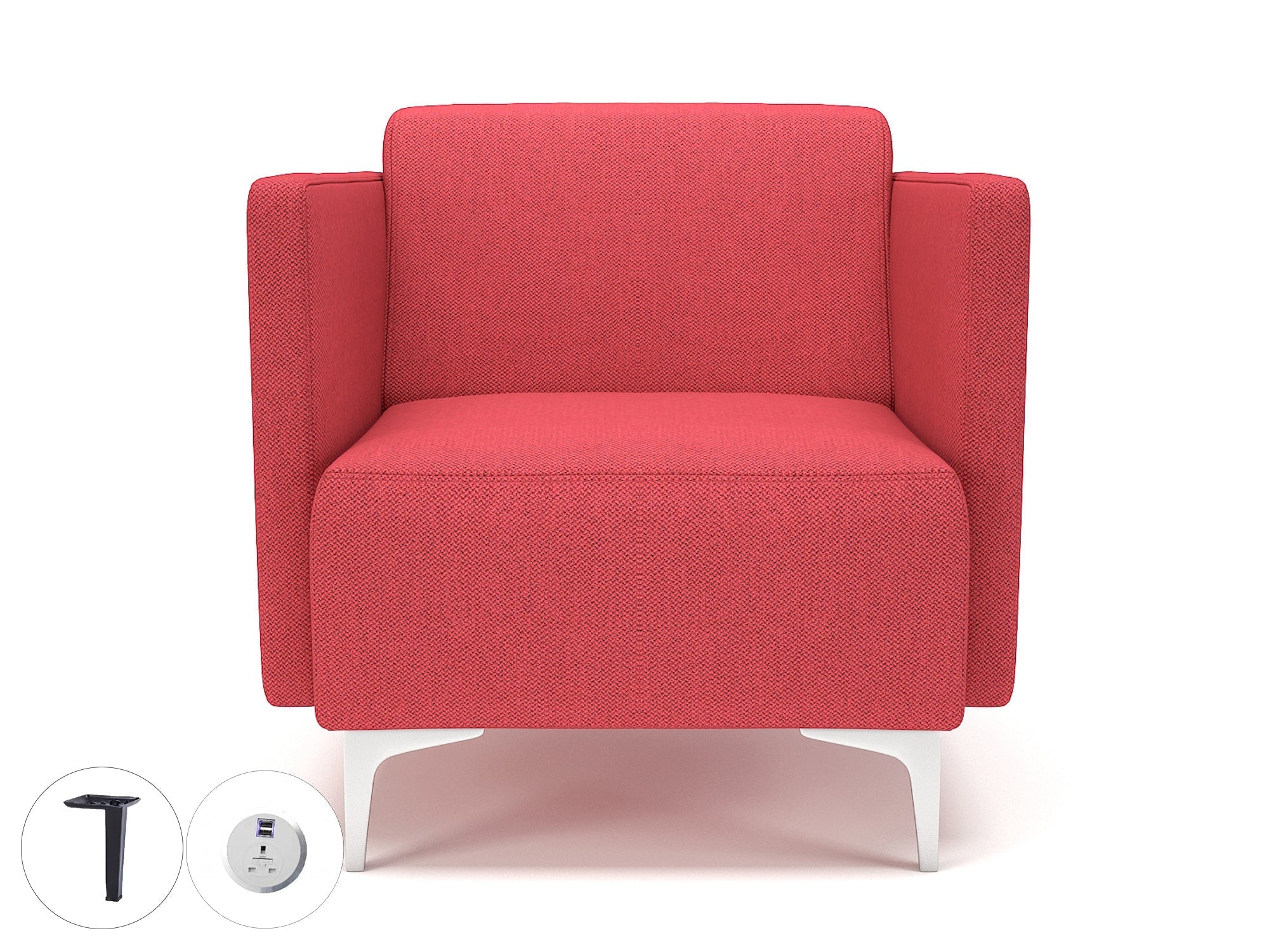 Office furniture napa-slim-arm-75cm-wide-armchair-in-camira-era-fabric-with-socket Dynamic  Chrome Colour Everlasting 