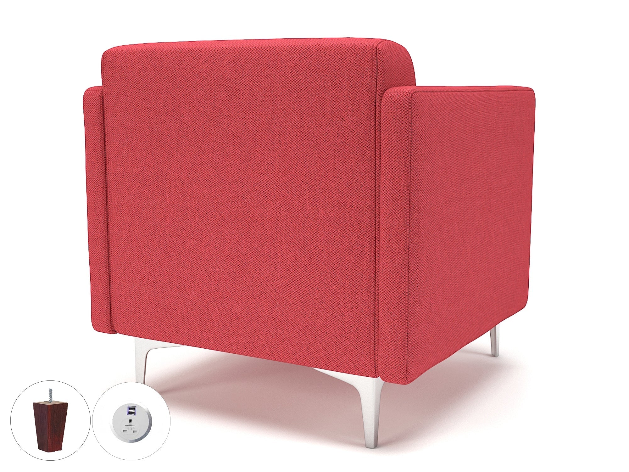 Office furniture napa-slim-arm-75cm-wide-armchair-in-camira-era-fabric-with-socket Dynamic  Chrome Colour Forward 