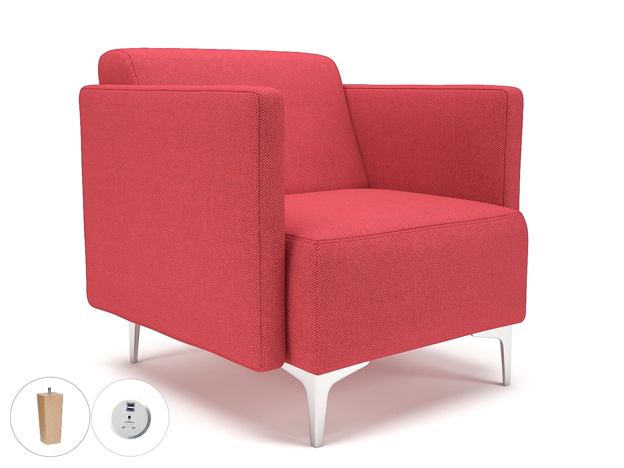 Office furniture napa-slim-arm-75cm-wide-armchair-in-camira-era-fabric-with-socket Dynamic  Ebony Wood Colour Forward 