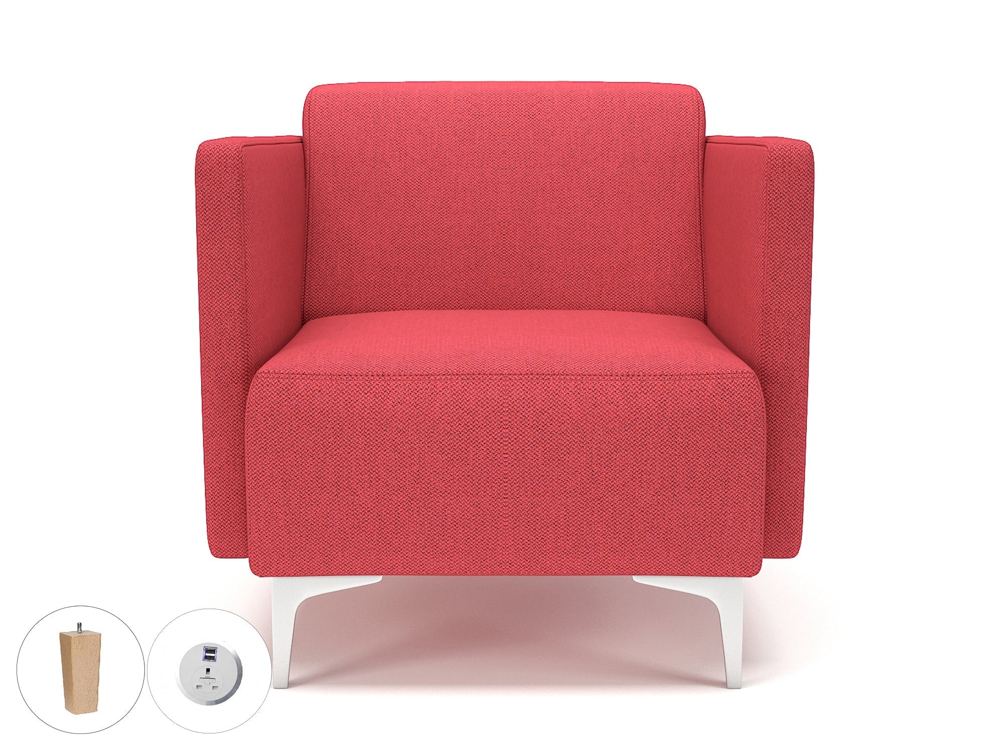 Office furniture napa-slim-arm-75cm-wide-armchair-in-camira-era-fabric-with-socket Dynamic  Light Wood Colour Forward 