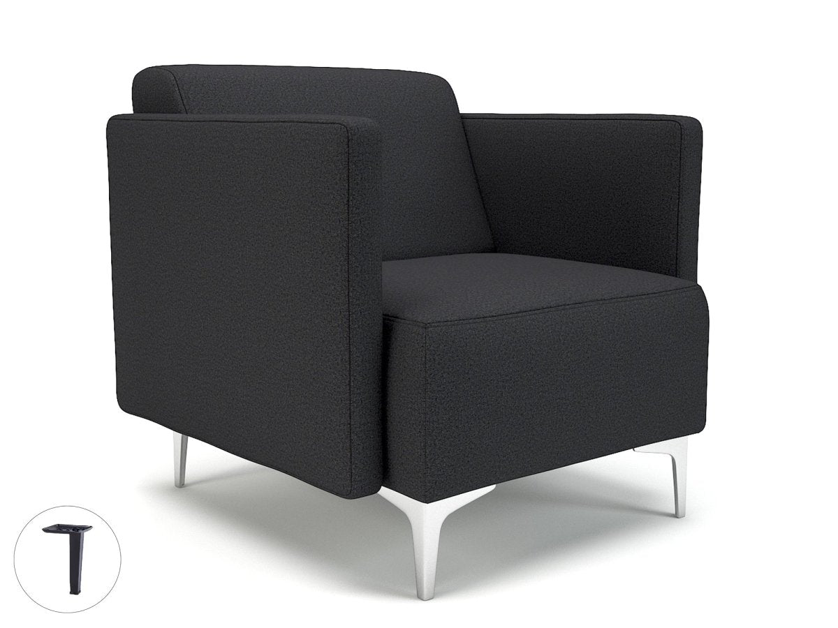 Office furniture napa-slim-arm-75cm-wide-armchair-in-warwick-dolly-fabric Dynamic  Matt Black Colour Lagoon 
