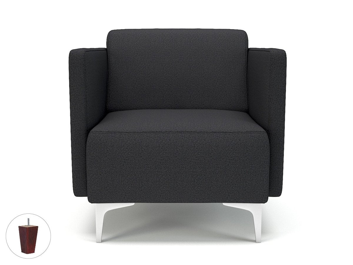 Office furniture napa-slim-arm-75cm-wide-armchair-in-warwick-dolly-fabric Dynamic  Matt Black Colour Linen 