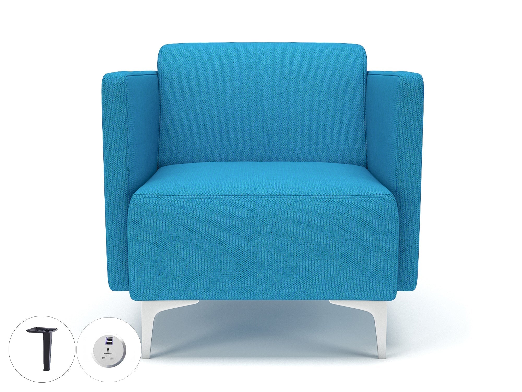 Office furniture napa-slim-arm-75cm-wide-armchair-in-camira-era-fabric-with-socket Dynamic  Chrome Colour Perennial 