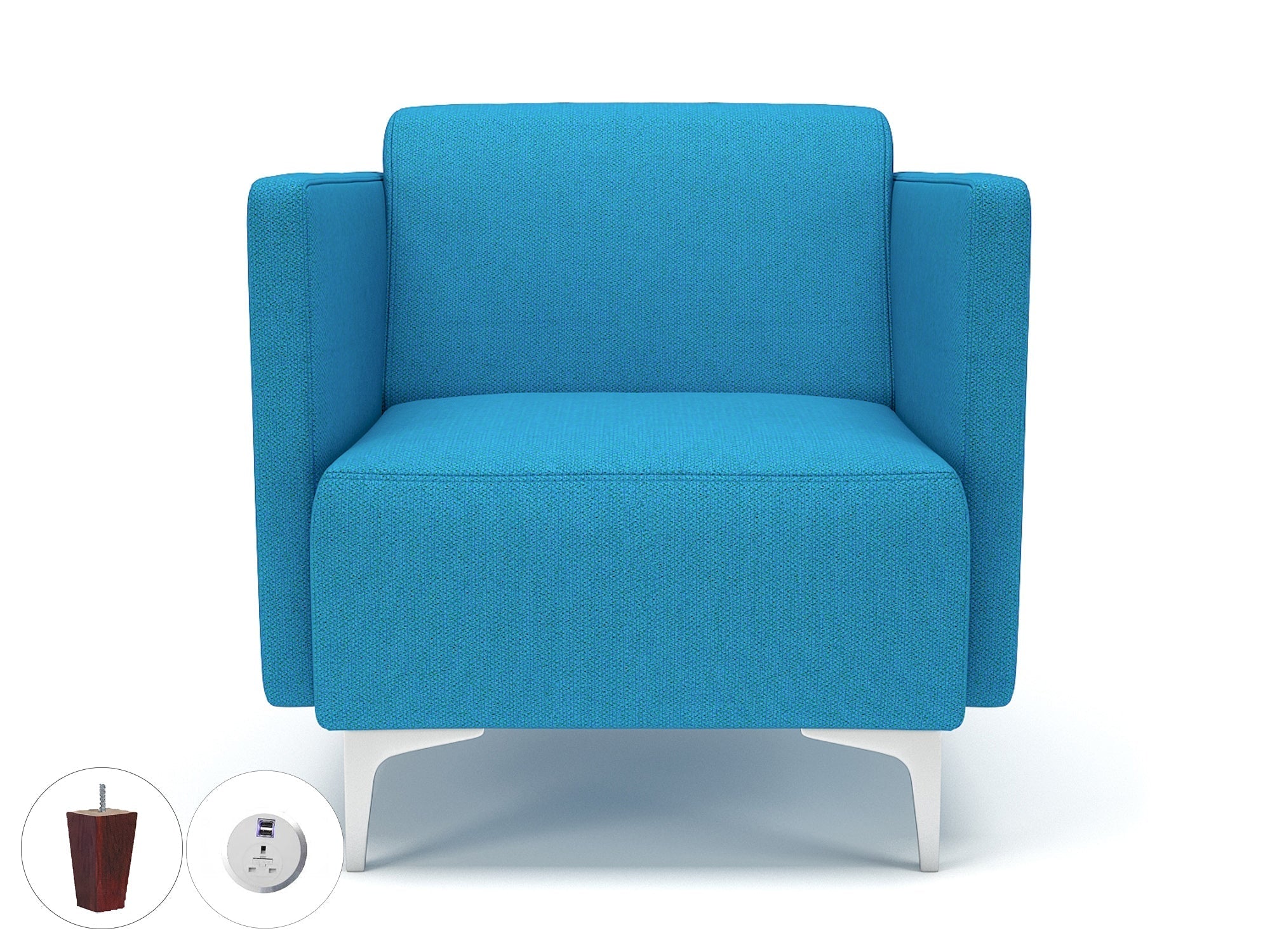 Office furniture napa-slim-arm-75cm-wide-armchair-in-camira-era-fabric-with-socket Dynamic  Matt Black Colour Perennial 