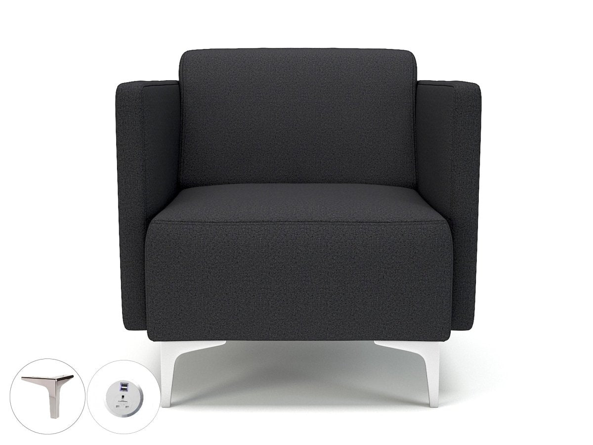 Office furniture napa-slim-arm-75cm-wide-armchair-in-warwick-dolly-fabric-with-socket Dynamic  Ebony Wood Colour Lagoon 