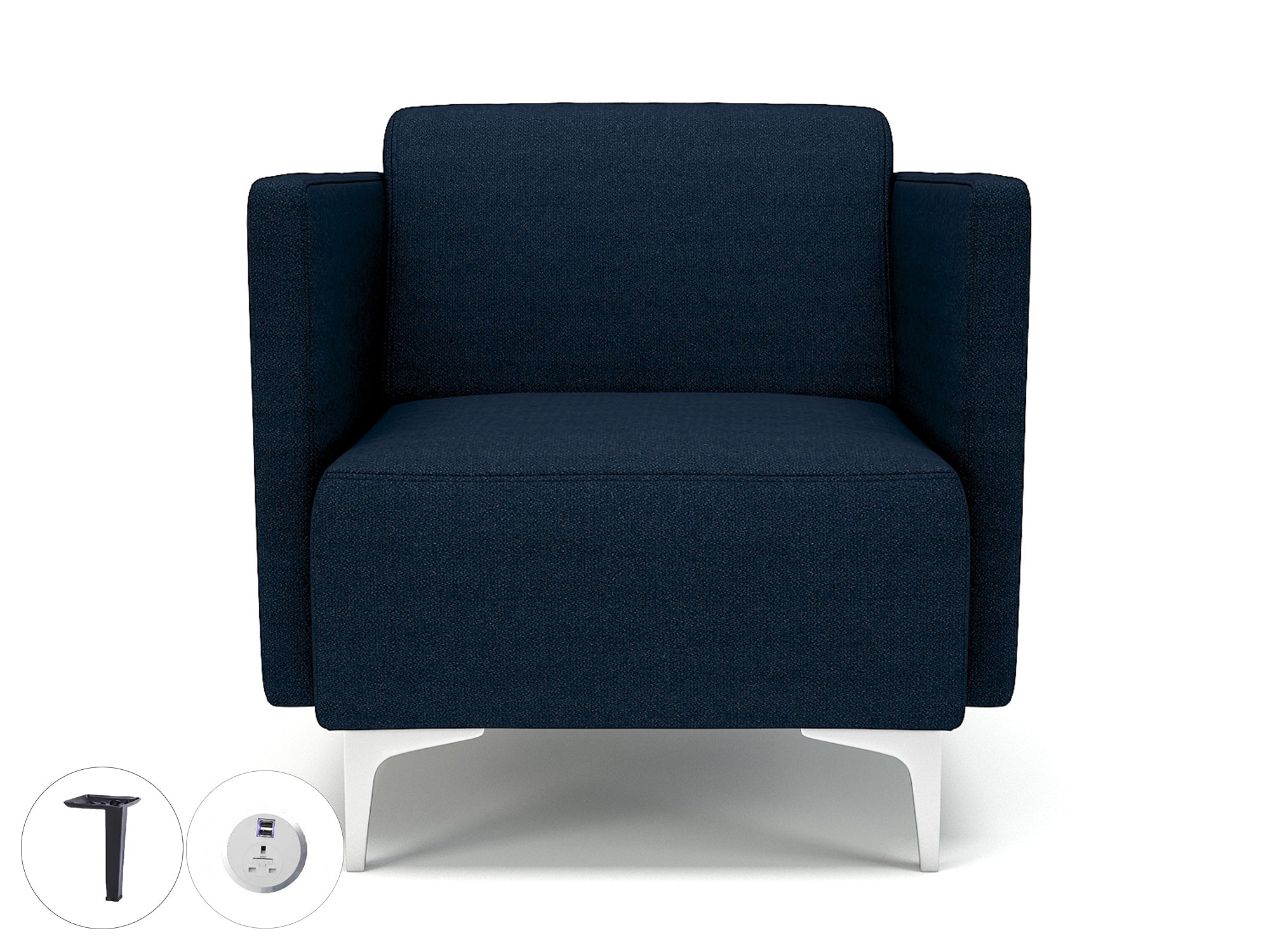 Office furniture napa-slim-arm-75cm-wide-armchair-in-camira-era-fabric-with-socket Dynamic  Chrome Colour Prime 