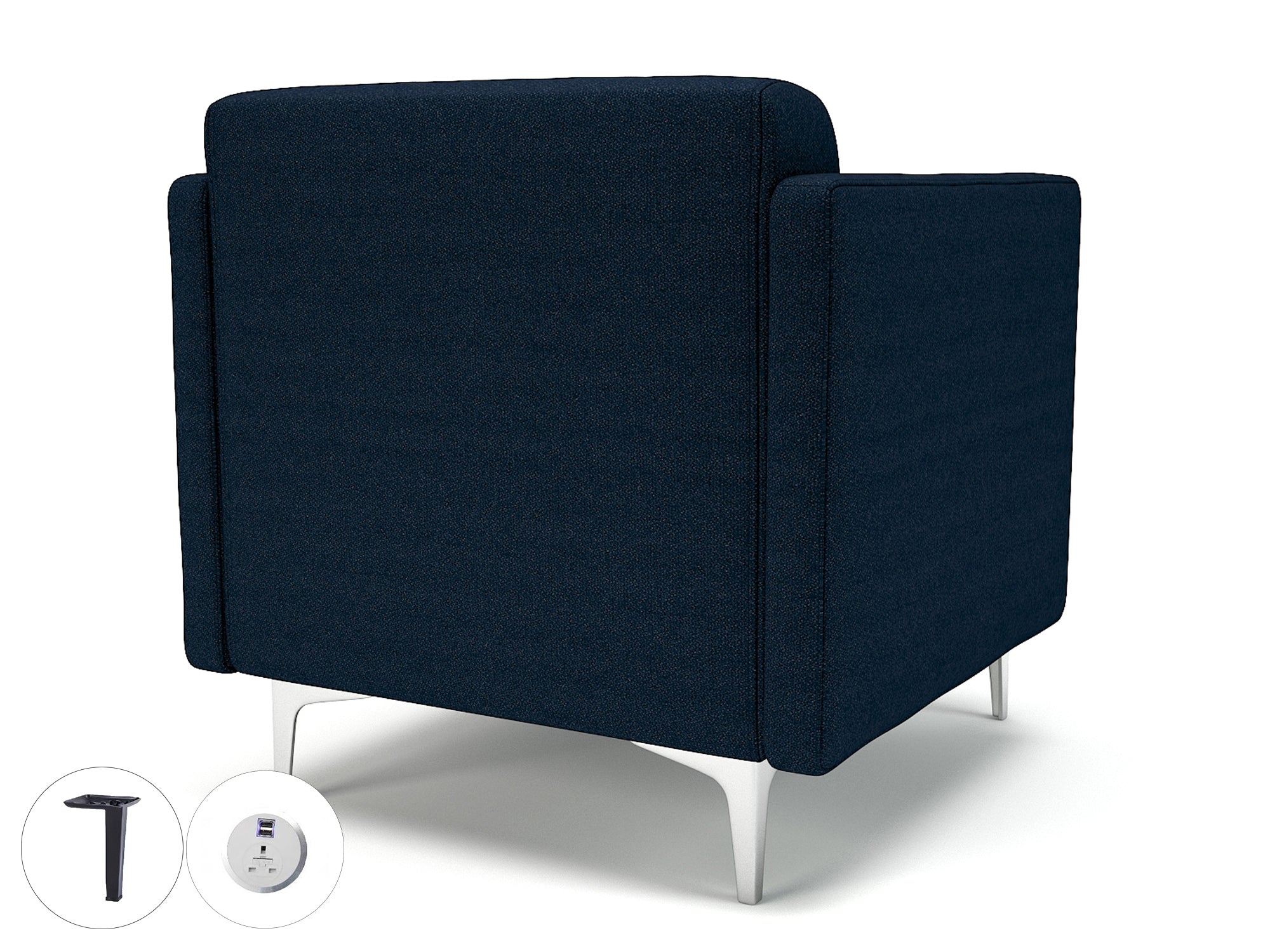 Office furniture napa-slim-arm-75cm-wide-armchair-in-camira-era-fabric-with-socket Dynamic  Ebony Wood Colour Prime 