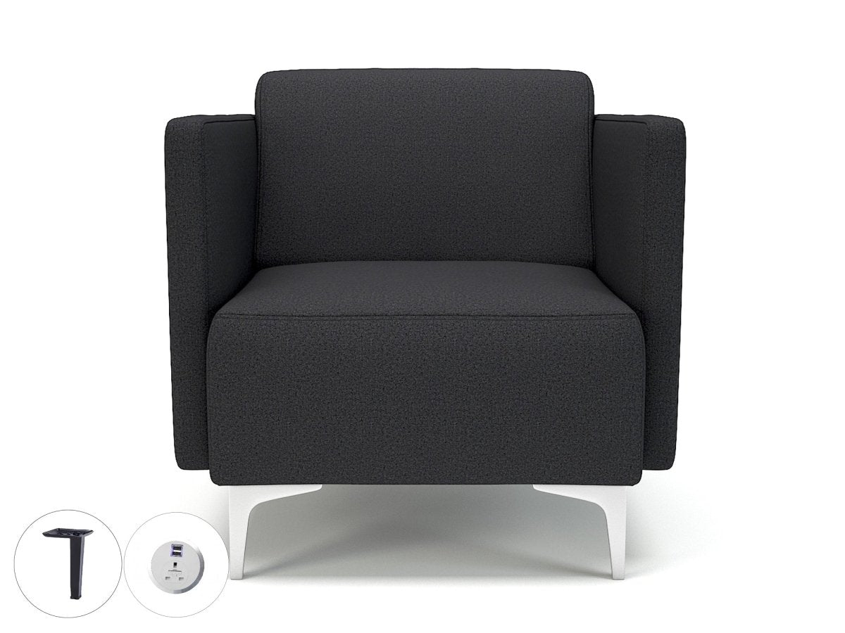 Office furniture napa-slim-arm-75cm-wide-armchair-in-warwick-dolly-fabric-with-socket Dynamic  Chrome Colour Linen 