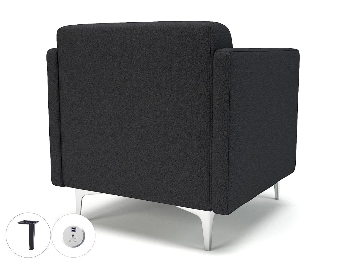 Office furniture napa-slim-arm-75cm-wide-armchair-in-warwick-dolly-fabric-with-socket Dynamic  Ebony Wood Colour Linen 