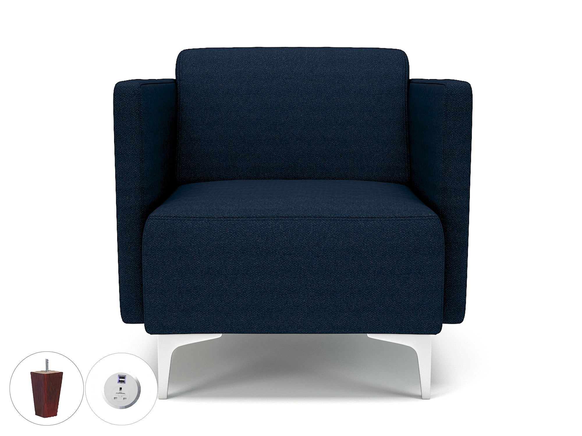 Office furniture napa-slim-arm-75cm-wide-armchair-in-camira-era-fabric-with-socket Dynamic  Matt Black Colour Prime 