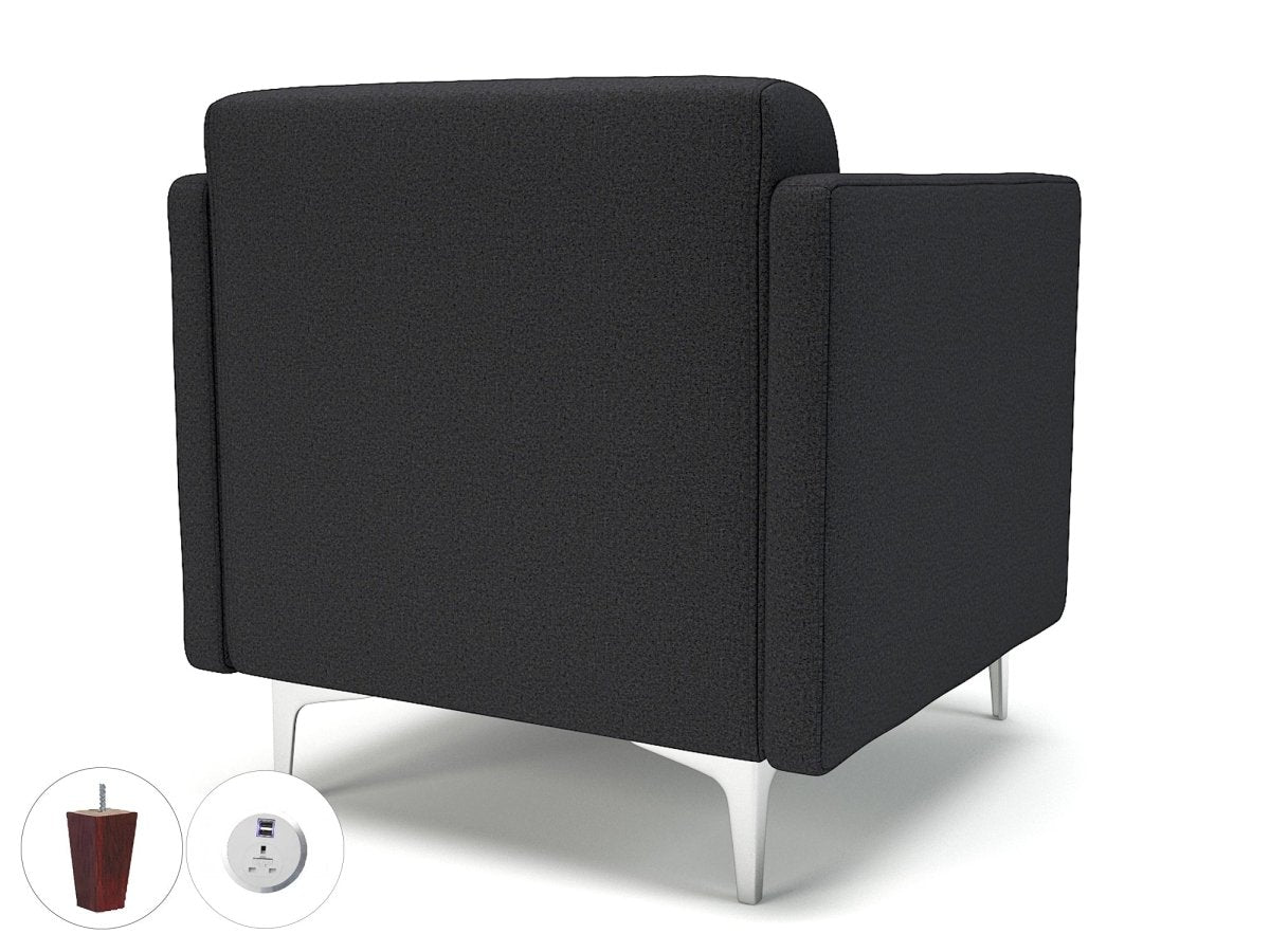 Office furniture napa-slim-arm-75cm-wide-armchair-in-warwick-dolly-fabric-with-socket Dynamic  Chrome Colour Marmalade 