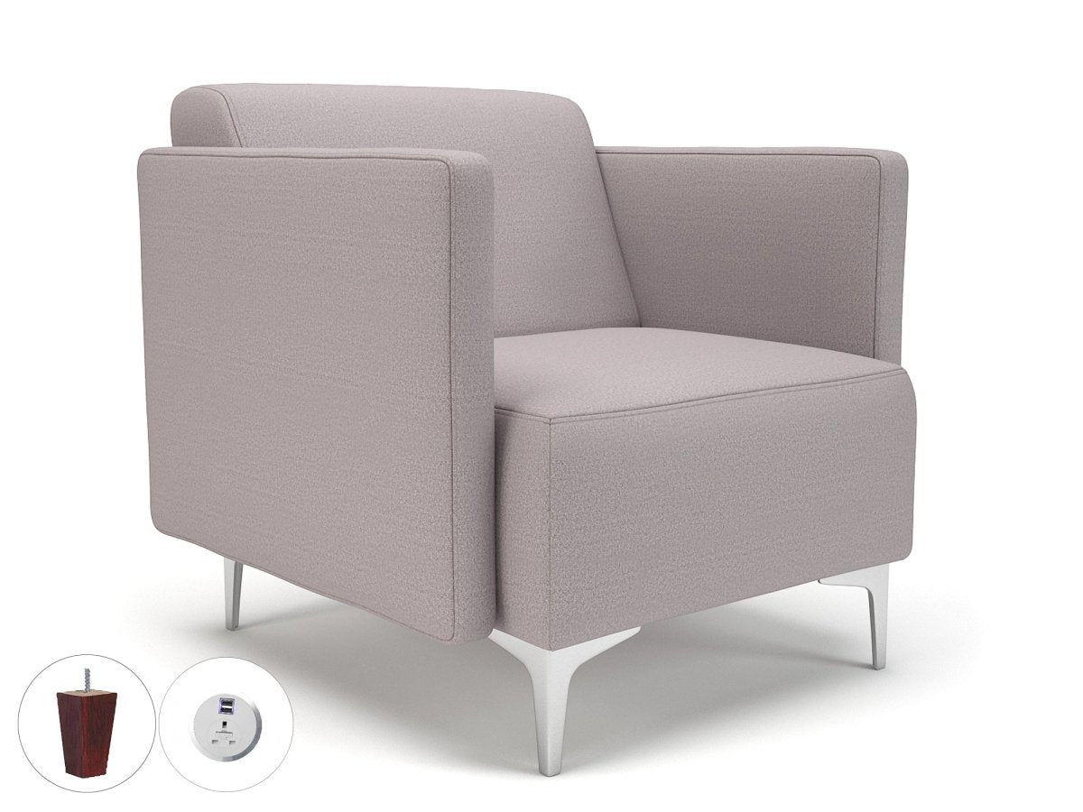 Office furniture napa-slim-arm-75cm-wide-armchair-in-warwick-dolly-fabric-with-socket Dynamic   Colour  