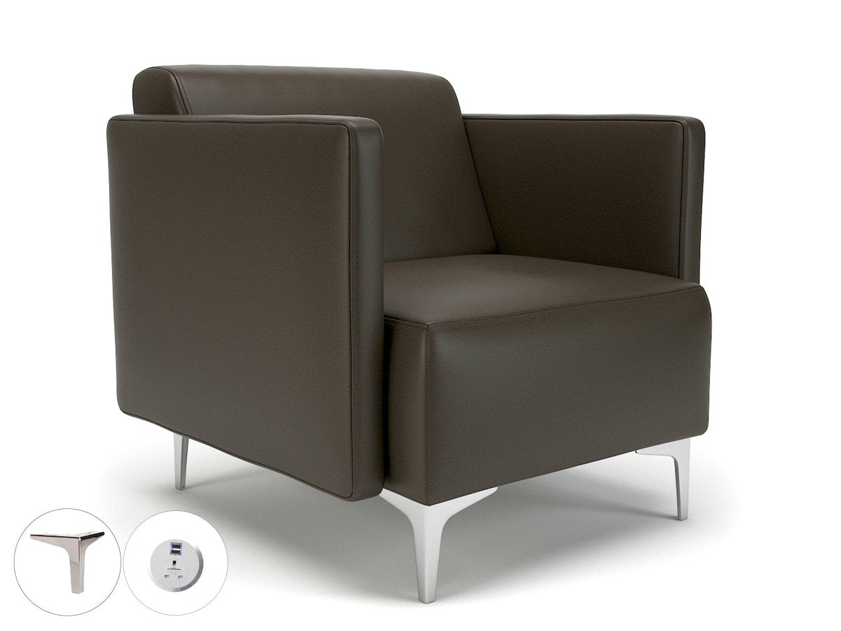 Office furniture napa-slim-arm-75cm-wide-armchair-in-cristina-marrone-ultima-faux-leather-with-socket Dynamic   Colour  