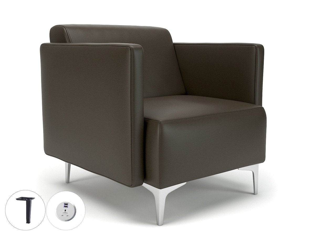 Office furniture napa-slim-arm-75cm-wide-armchair-in-cristina-marrone-ultima-faux-leather-with-socket Dynamic   Colour  