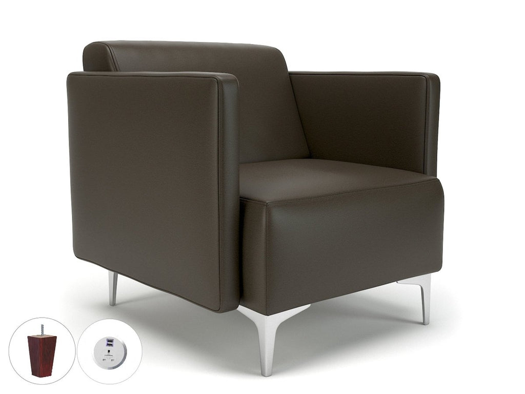 Office furniture napa-slim-arm-75cm-wide-armchair-in-cristina-marrone-ultima-faux-leather-with-socket Dynamic   Colour  