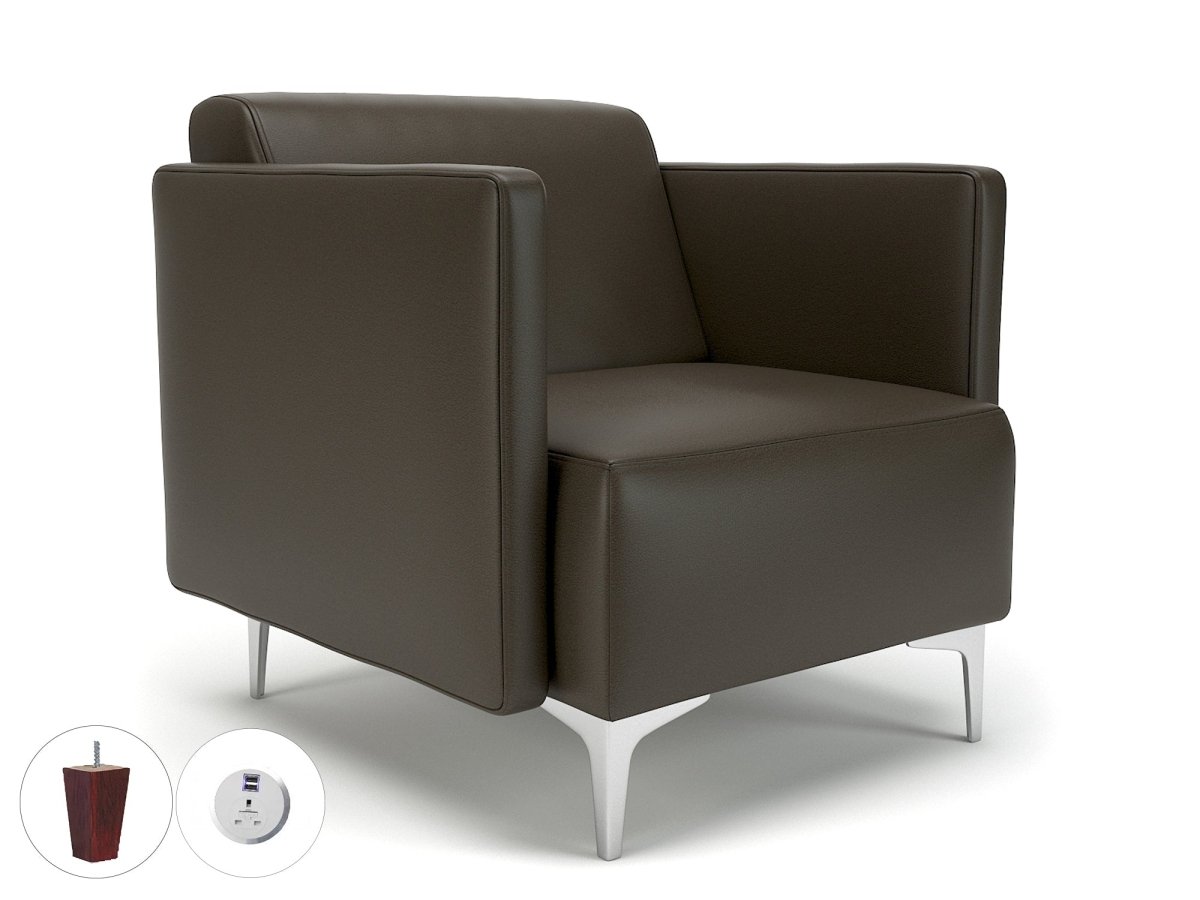 Office furniture napa-slim-arm-75cm-wide-armchair-in-cristina-marrone-ultima-faux-leather-with-socket Dynamic   Colour  