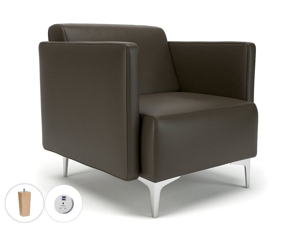 Office furniture napa-slim-arm-75cm-wide-armchair-in-cristina-marrone-ultima-faux-leather-with-socket Dynamic   Colour  