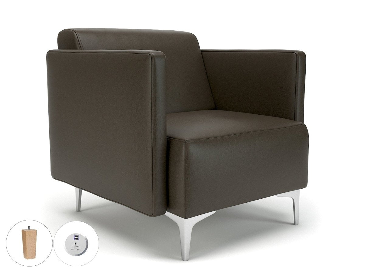 Office furniture napa-slim-arm-75cm-wide-armchair-in-cristina-marrone-ultima-faux-leather-with-socket Dynamic   Colour  