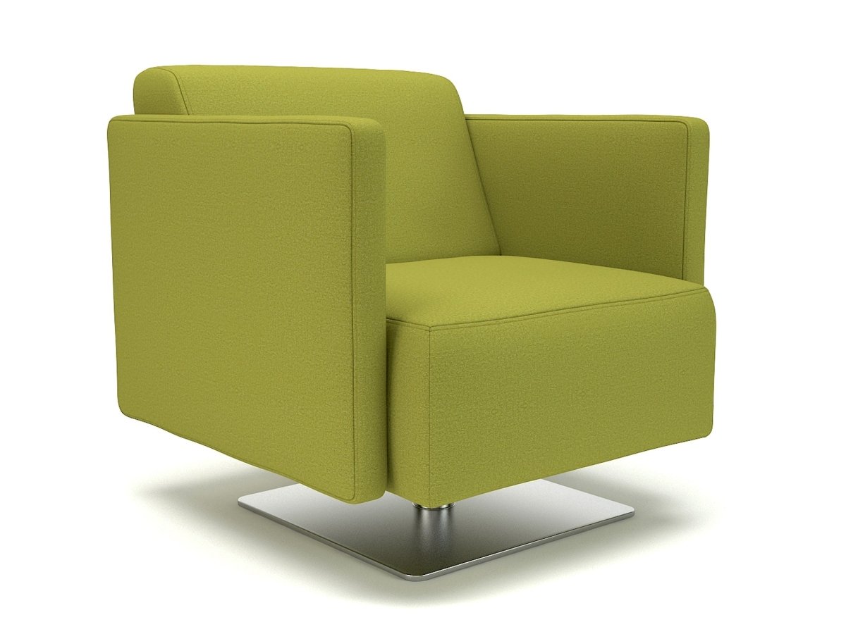 Office Armchair  Broad Arm 85cm W Swivel Warwick Dolly Fabric Colour 