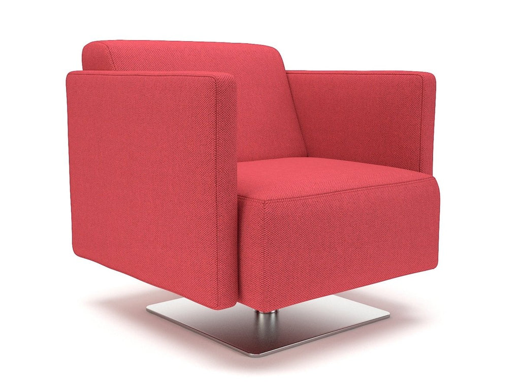 Office Armchair  Slim Arm 75cm W Swivel Camira Era Fabric with Socket Colour 
