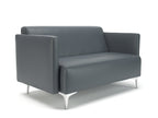 Office Armchair Napa Slim Arm 125cm Wide Sofa in  Ultima Faux Leather Chrome Colour Atlantic 