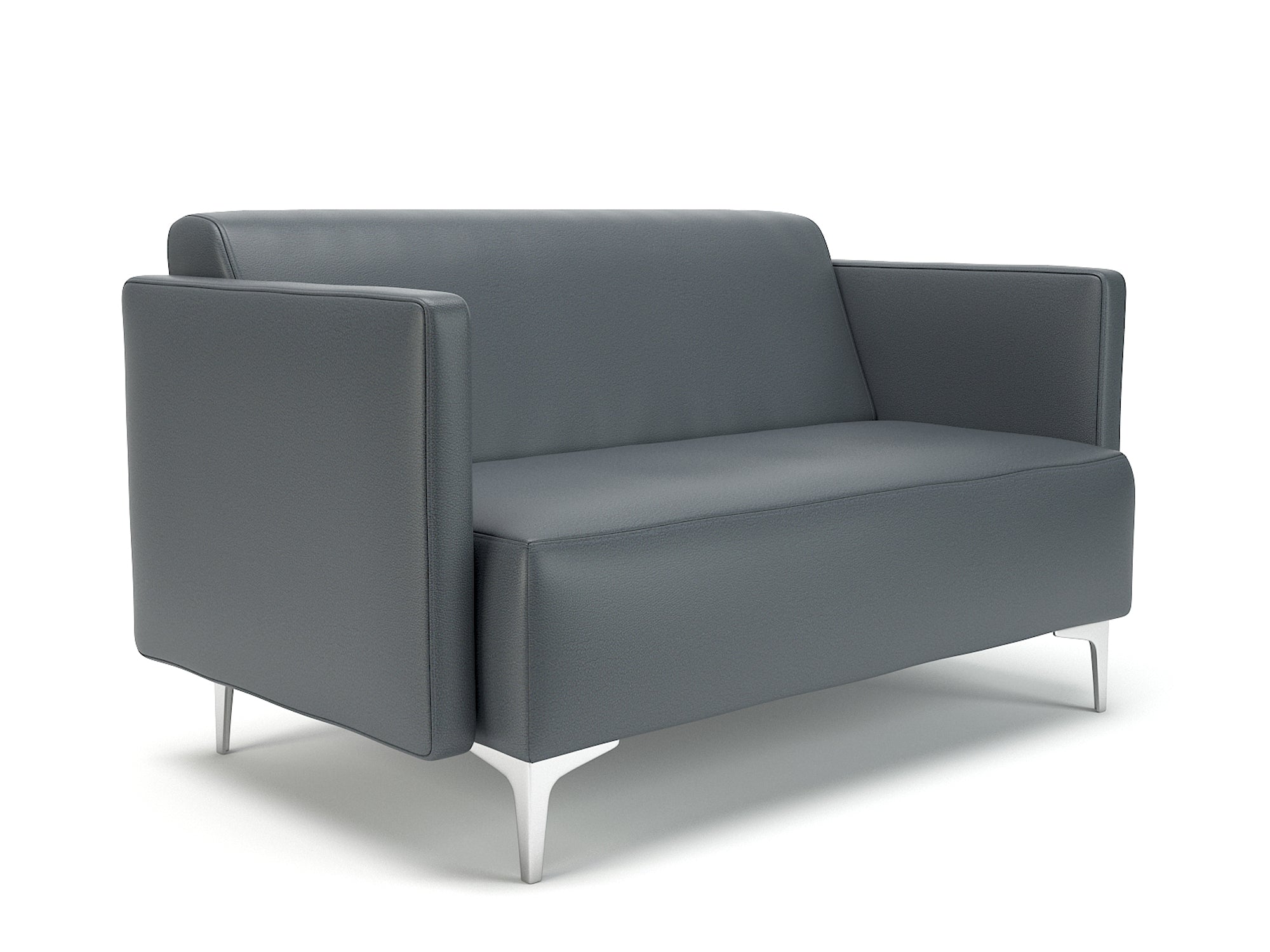 Office Armchair Napa Slim Arm 125cm Wide Sofa in  Ultima Faux Leather Chrome Colour Atlantic 
