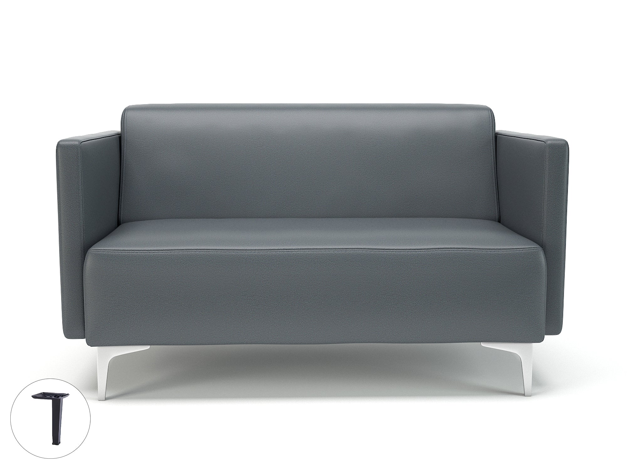 Office furniture napa-slim-arm-125cm-wide-sofa-in-cristina-marrone-ultima-faux-leather Dynamic  Chrome Colour Chalk 