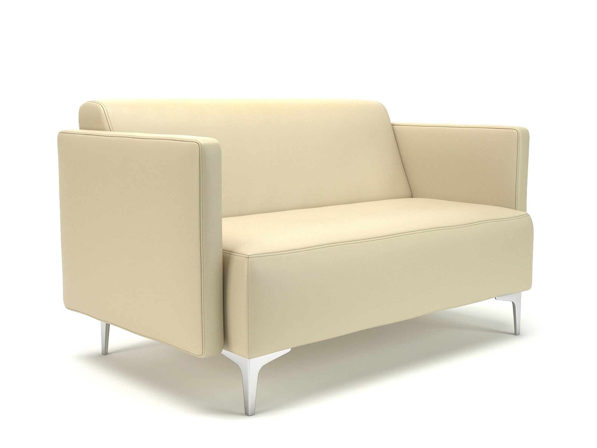 Office furniture napa-slim-arm-125cm-wide-sofa-in-cristina-marrone-ultima-faux-leather Dynamic  Chrome Colour Cream 