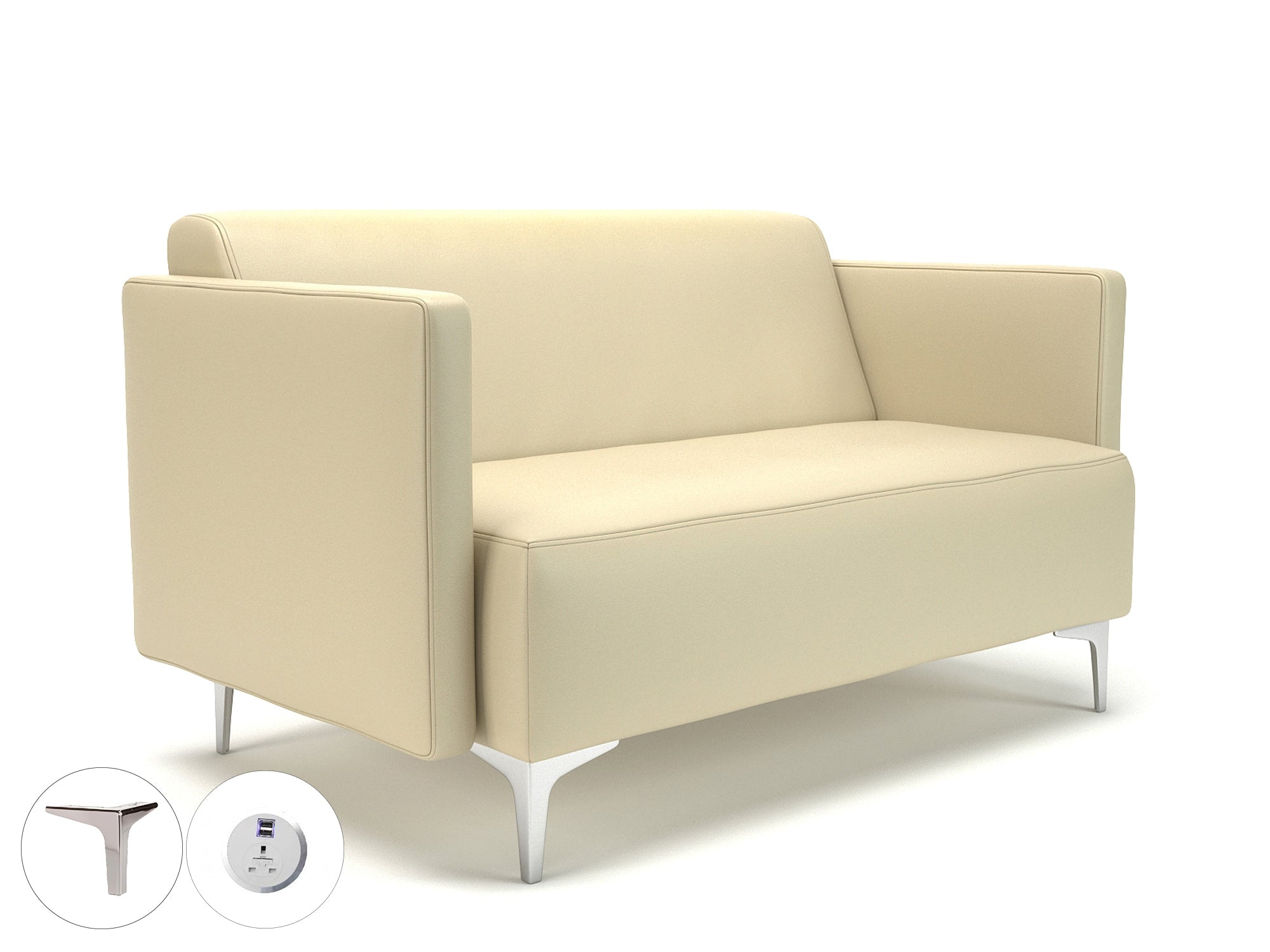 napa-slim-arm-125cm-wide-sofa-in-cristina-marrone-ultima-faux-leather-with-socket Dynamic  Chrome Colour Cream 