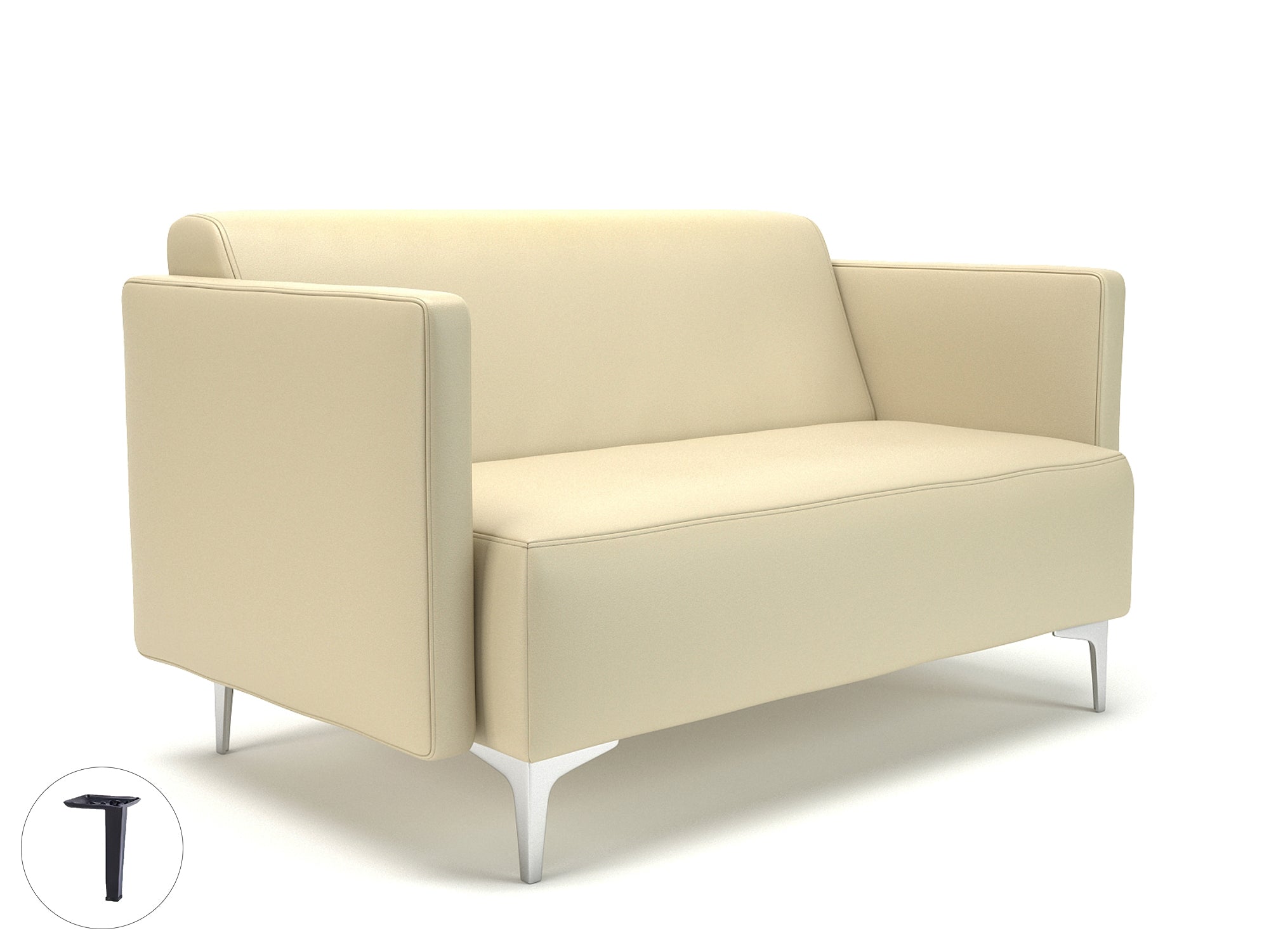 Office furniture napa-slim-arm-125cm-wide-sofa-in-cristina-marrone-ultima-faux-leather Dynamic  Matt Black Colour Cream 