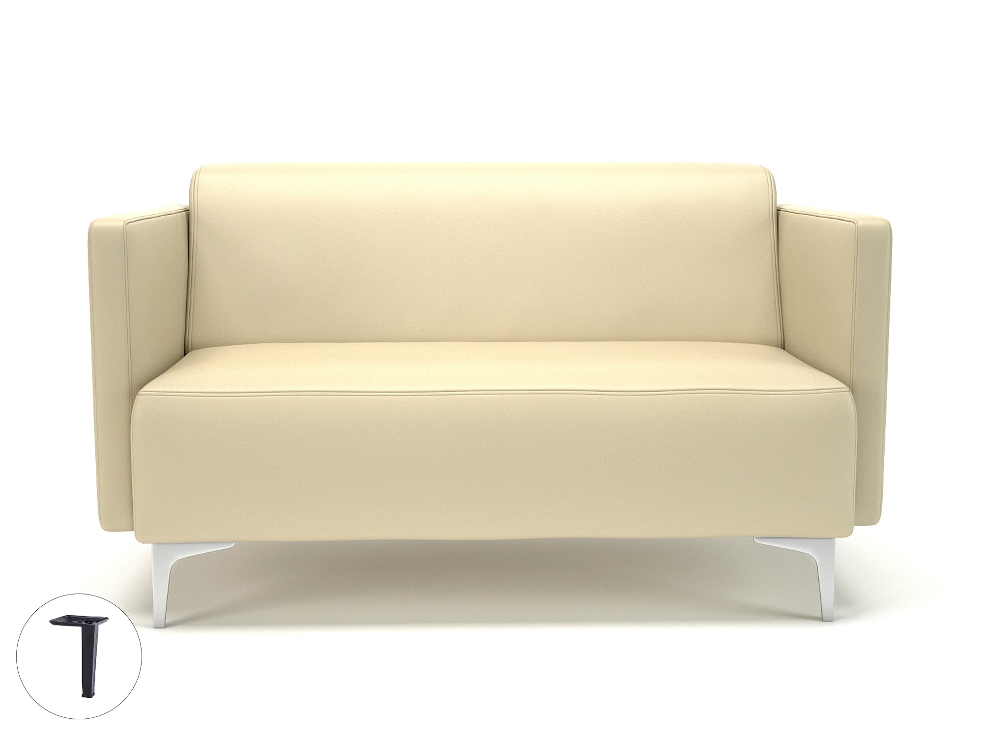Office furniture napa-slim-arm-125cm-wide-sofa-in-cristina-marrone-ultima-faux-leather Dynamic  Chrome Colour Mocha 