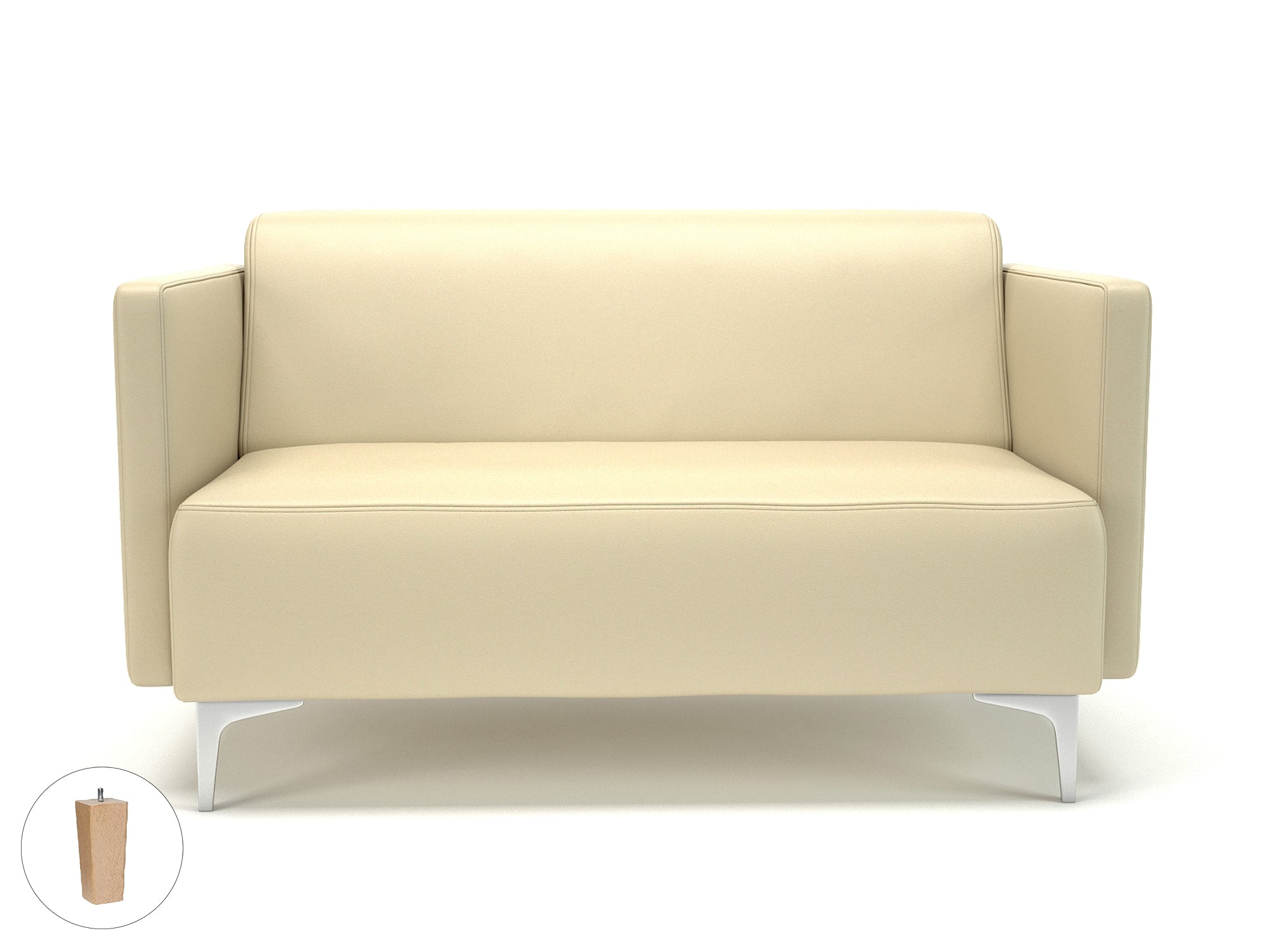 Office furniture napa-slim-arm-125cm-wide-sofa-in-cristina-marrone-ultima-faux-leather Dynamic  Light Wood Colour Steel 