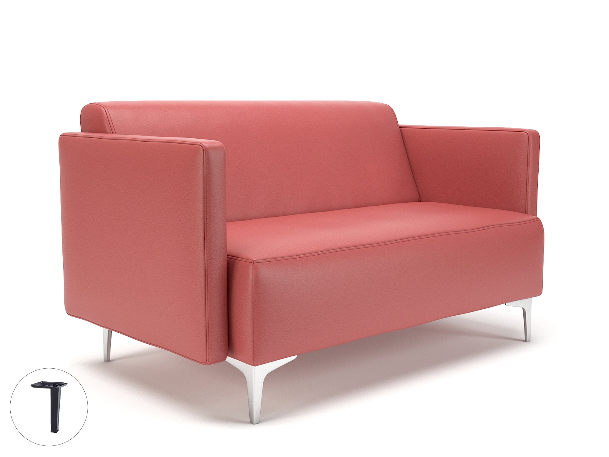 Office furniture napa-slim-arm-125cm-wide-sofa-in-cristina-marrone-ultima-faux-leather Dynamic  Matt Black Colour Taupe 