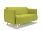Office Armchair Napa Slim Arm 125cm Wide Sofa in Warwick Dolly Fabric Chrome Colour Citron 