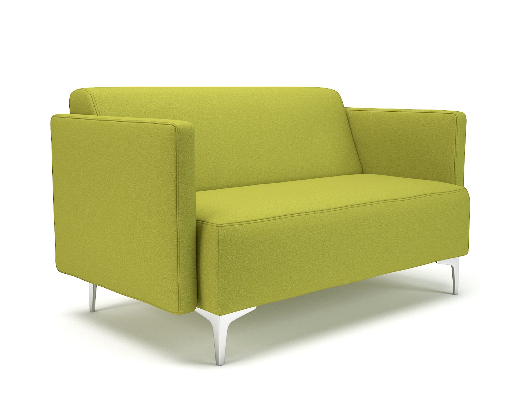 Office Armchair Napa Slim Arm 125cm Wide Sofa in Warwick Dolly Fabric Chrome Colour Citron 