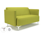 Office Armchair Napa Slim Arm 125cm Wide Sofa in Warwick Dolly Fabric with Socket Chrome Colour Citron 