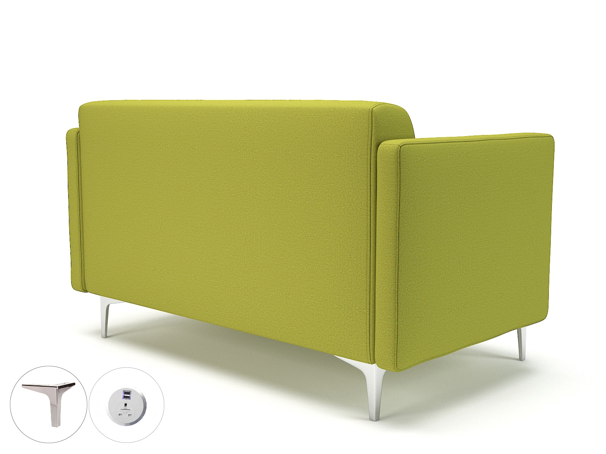 Office furniture napa-slim-arm-125cm-wide-sofa-in-warwick-dolly-fabric-with-socket Dynamic  Light Wood Colour Citron 